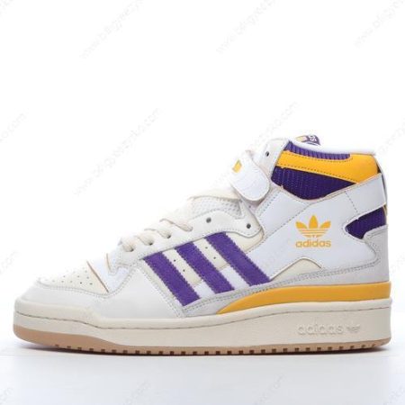 Adidas Forum 84 High Sko Herre Og Dame ‘Hvid Grå Blå Gul’ Tilbud GX9054