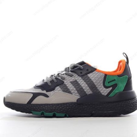 Adidas Nite Jogger Sko Herre Og Dame ‘Sort Grøn Orange’ Tilbud EE5569