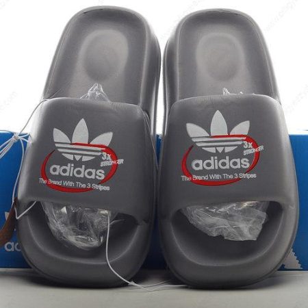 Adidas Trefoil Sliders Beach Pool Sandals Sko Herre Og Dame ‘Mørkegrå’ Tilbud