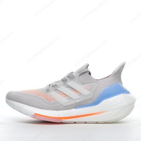 Adidas Ultra boost 21 Sko Herre Og Dame ‘Grå Blå Orange Hvid’ Tilbud FY0396