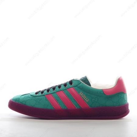 Adidas x Gucci Gazelle GG Monogram Sko Herre Og Dame ‘Grøn Pink Grøn’ Tilbud IE4795